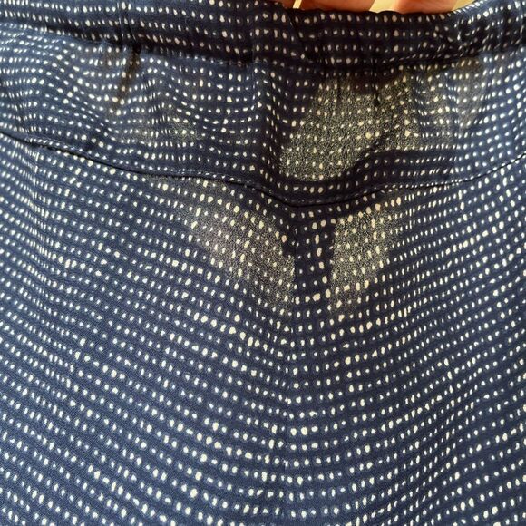 Cabi blue/white tiny squares 2-piece pant suit. Top-straps, flared below waist,S - Picture 10 of 16